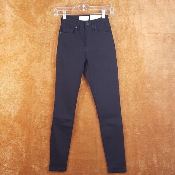 EVERLANE Womens Jeans Size 23 Black Wash CURVY HIGH RISE SKINNY Stretch Denim - Picture 4 of 13